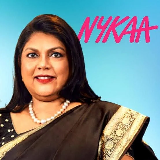 Falguni Nayar with Nykaa logo