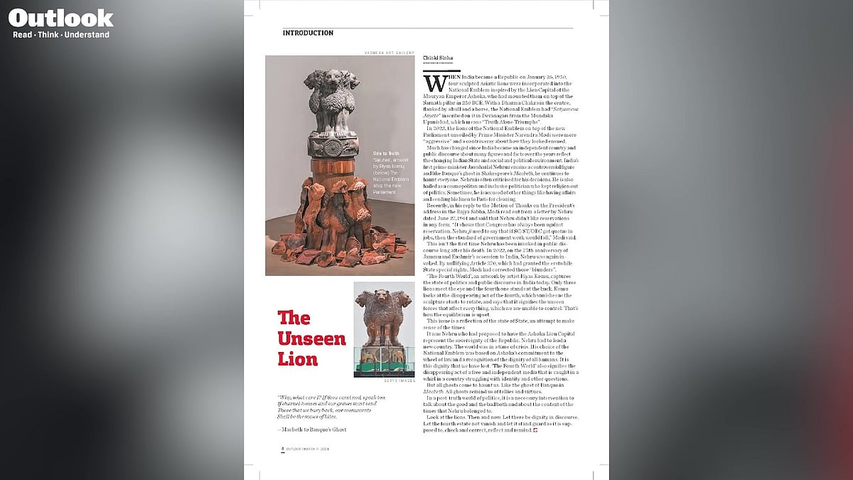 Nehru, Lions, and the State of Indian Discourse: Then and Now