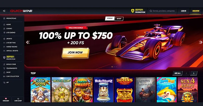 QuickWin - Featured slot games with progressive jackpots