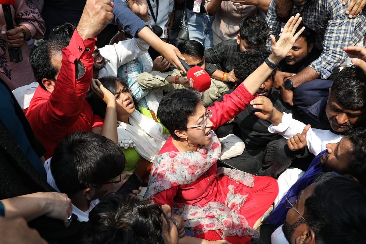 | Photo: Suresh K Pandey/Outlook : AAP Protest over Kejriwal's arrest