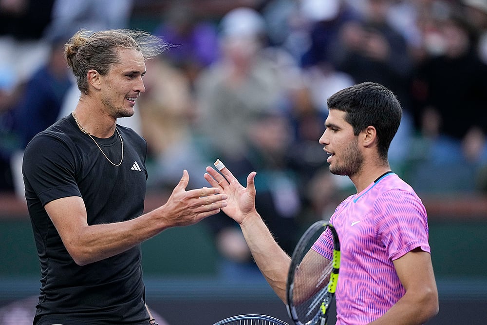 | Photo: AP/Mark J. Terrill : Indian Wells Tennis: Carlos Alcaraz vs Alexander Zverev