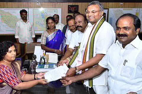 Karti Chidambaram files nomination for LS polls