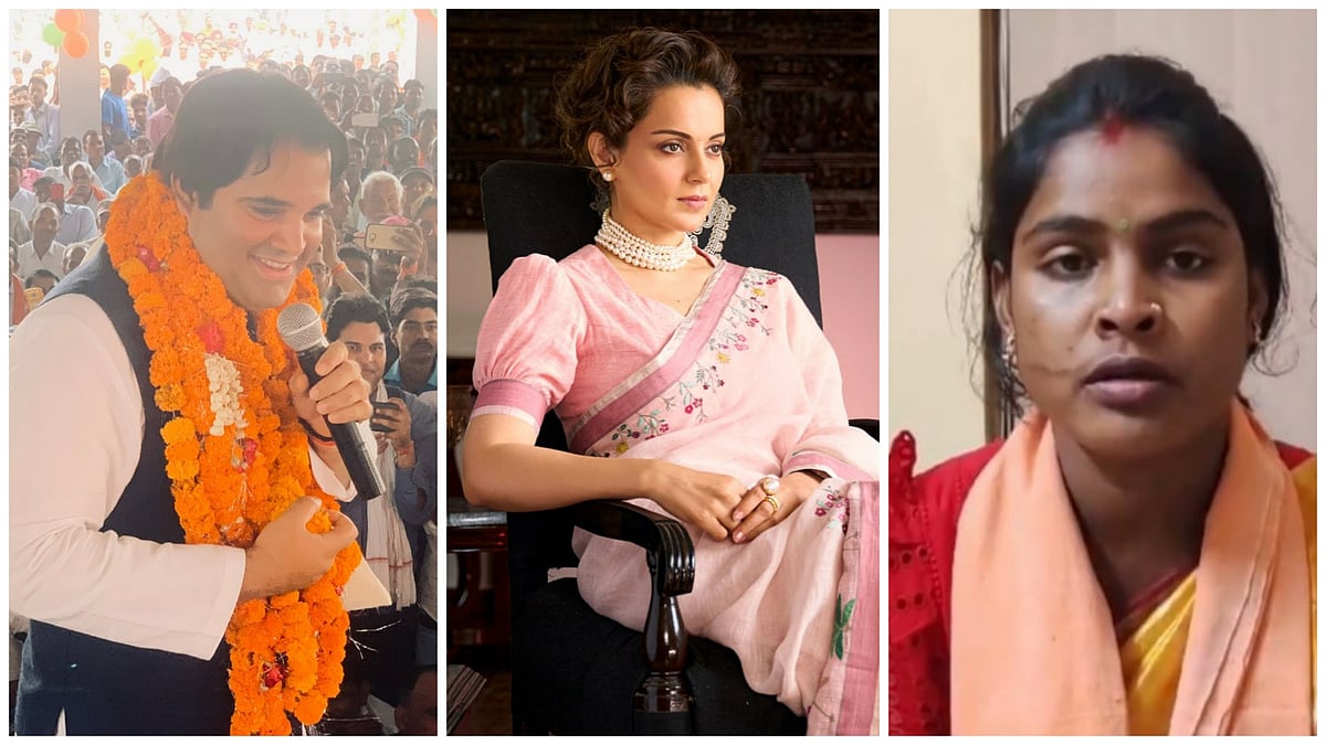 X/@varungandhi80 | @KanganaTeam | PTI_News : L to R: BJP MP Varun Gandhi | Actor Kangana Ranaut | Rekha Patra, reportedly a Sandeshkhali victim