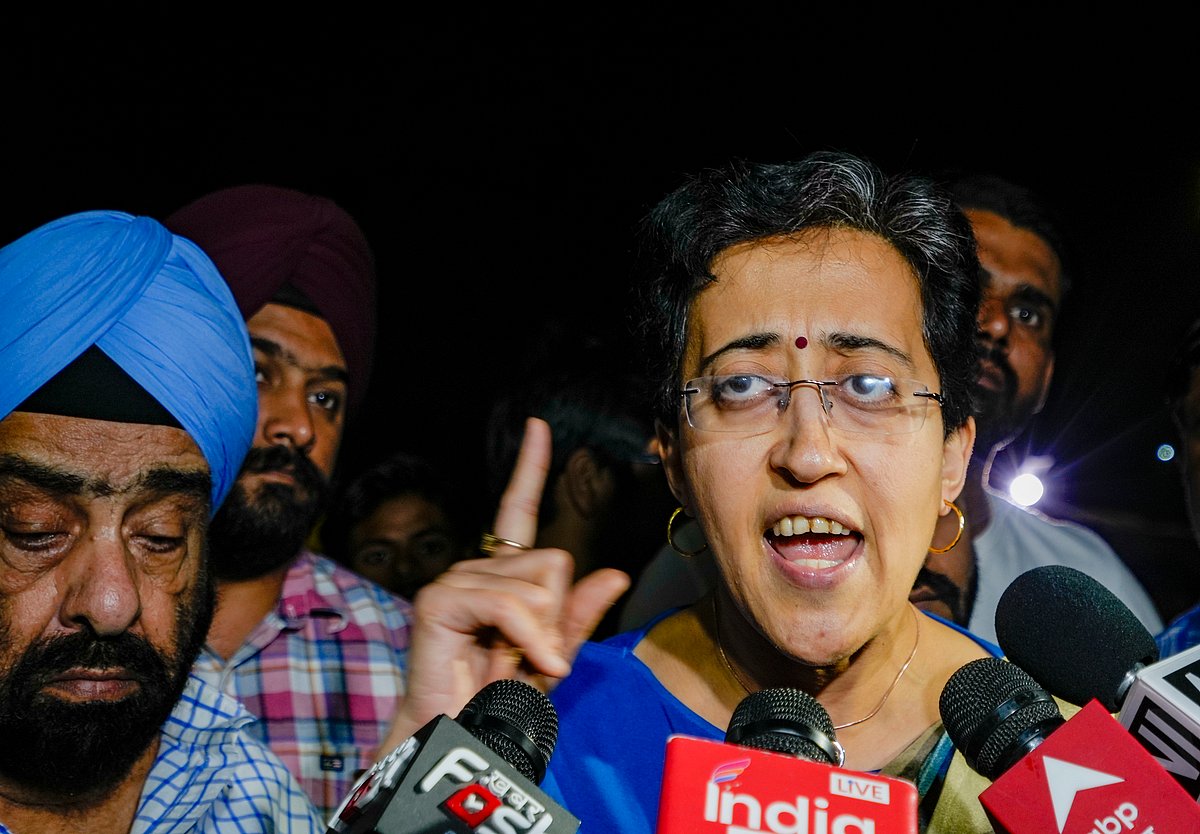 AAP leader and Delhi Minister Atishi at Arvind Kejriwal's residence - PTI