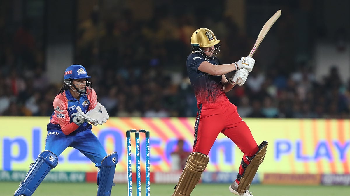 Photo: X/ @wplt20 : RCB-W's Ellyse Perry in action against Mumbai Indians Women in WPL 2024.