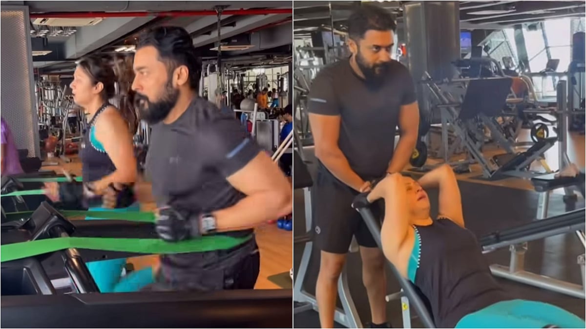 Instagram : Suriya and Jyotika workout video