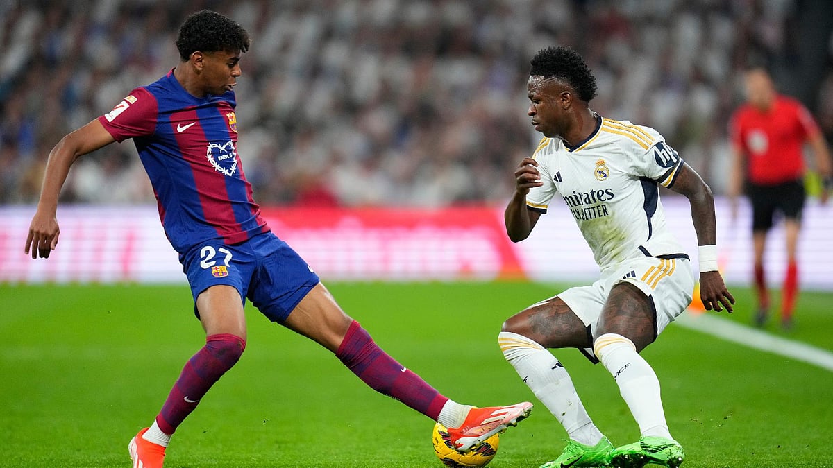 Manu Fernandez/AP : Lamine Yamal (left) was denied a goal against Real Madrid by VAR.