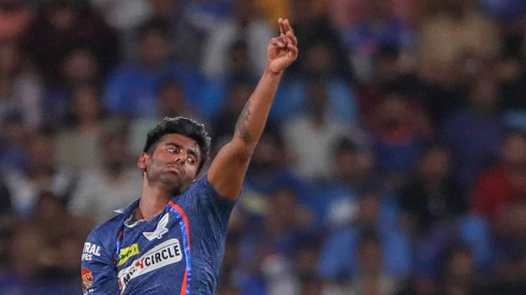 Lucknow Super Giants' Mayank Yadav bowls a delivery during the Indian Premier League cricket match between Lucknow Super Giants and Mumbai Indians in Lucknow - AP