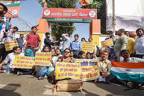 Guest teachers protest
