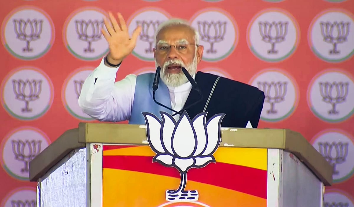 PTI : Prime Minister Narendra Modi speaking at an election rally on Monday, April 29