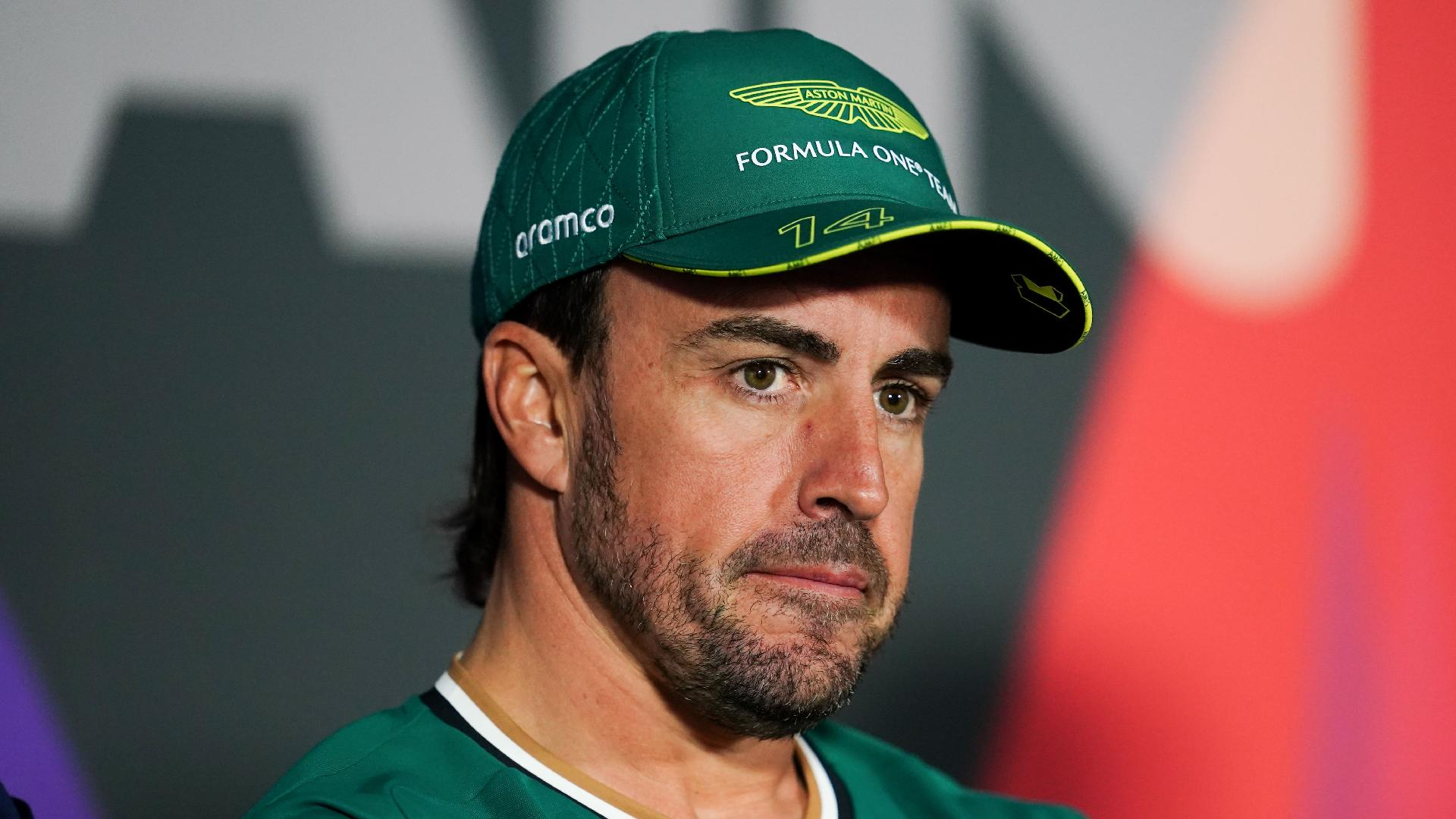 Aston Martin’s Fernando Alonso during a driver press conference at the Bahrain International Circuit, Sakhir. Picture date: Wednesday February 28, 2024.