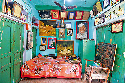 A room on the terrace of Ustad Bismillah Khan’s house in Varanasi, where he lived and practised