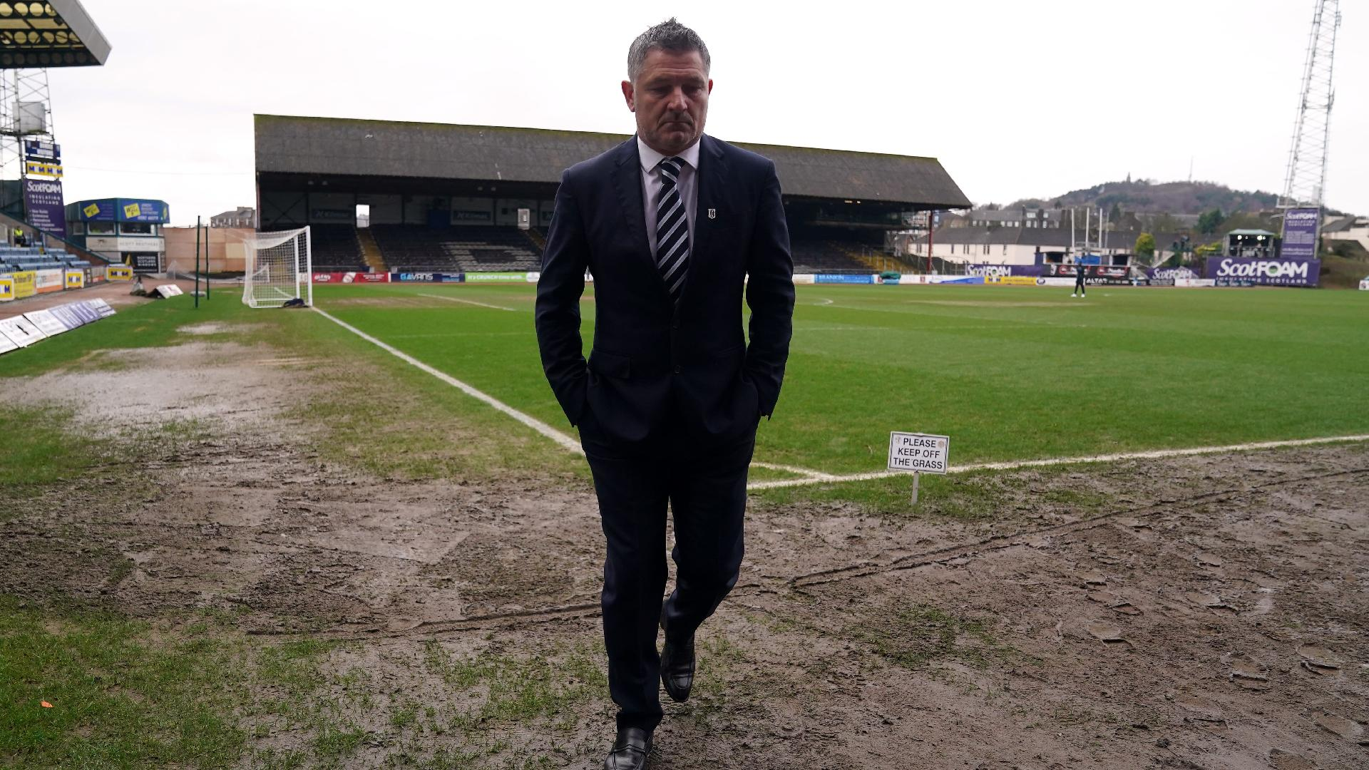 Andrew Milligan/PA : Tony Docherty, Dundee manager, dodged the pitch controversy.