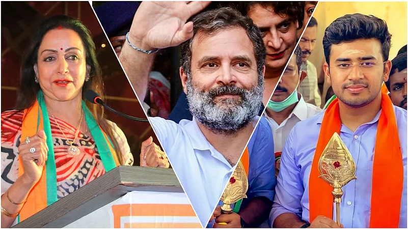 X/@dreamgirlhema, @RahulGandhi, @Tejasvi_Surya