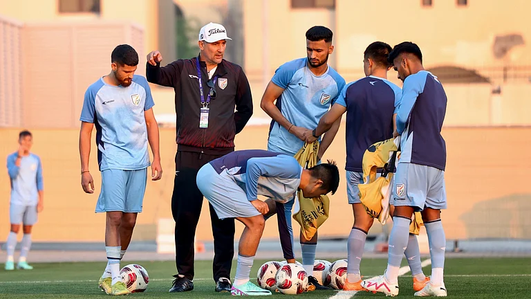 India National Football team with coach Igor Stimac.  - X | Igor Stimac