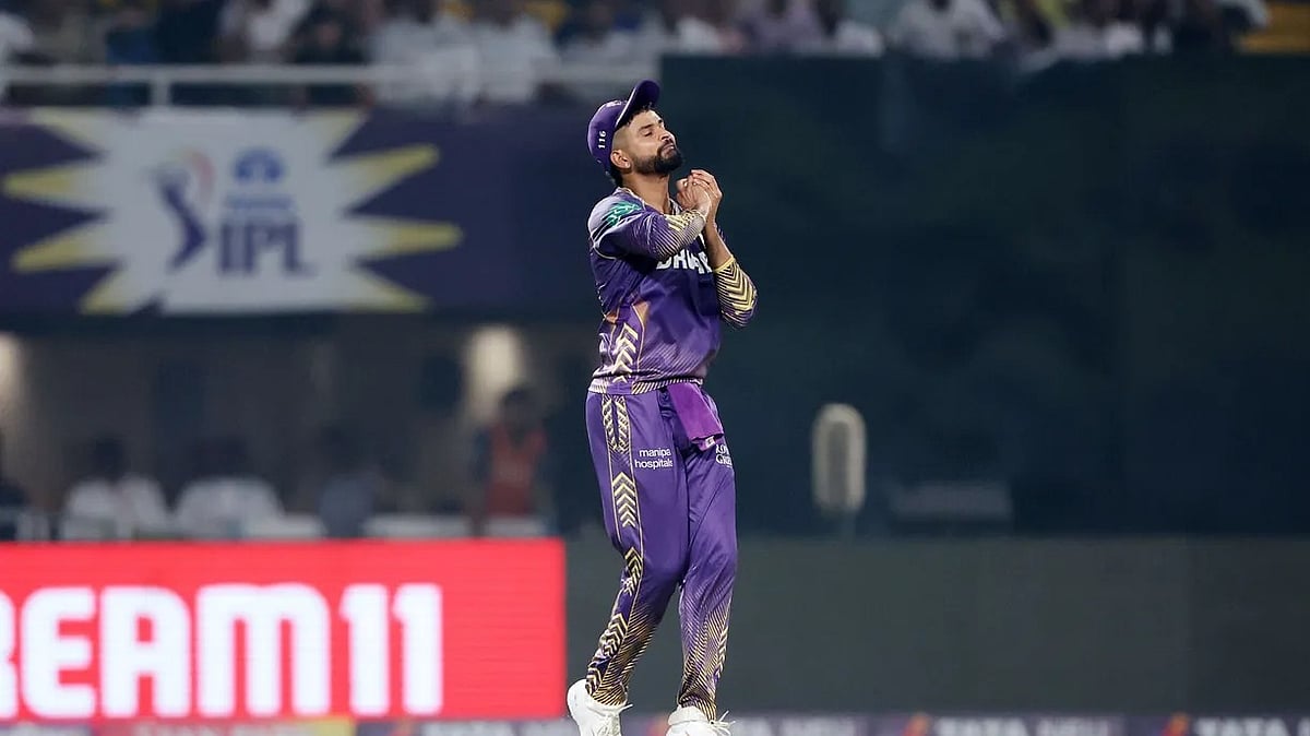 BCCI/IPL : Shreyas Iyer in action during match 31 of Indian Premier League 2024, between Kolkata Knight Riders and Rajasthan Royals at the Eden Gardens on April 16.
