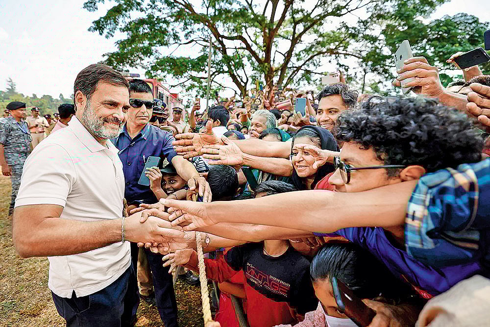 Southern Comfort?: Rahul Gandhi with his supporters before filing his nomination on April 3 - Photo: PTI