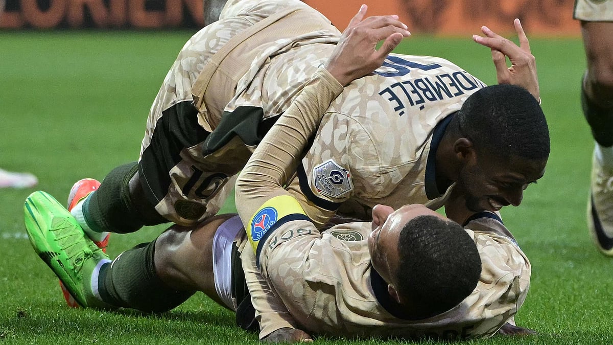 Ousmane Dembele and Kylian Mbappe scored two goals apiece in Wednesday's win. - null