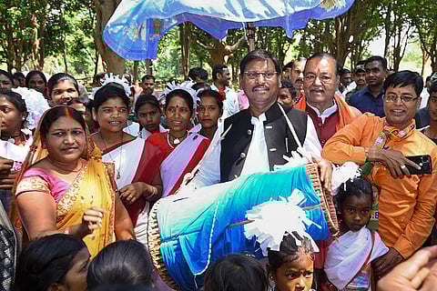 Arjun Munda campaigns for LS polls