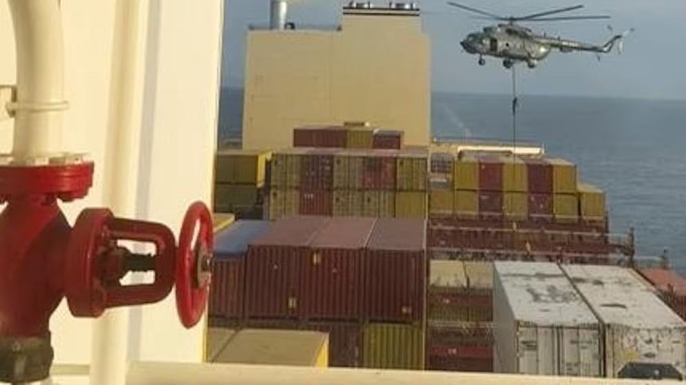 Helicopter raid targetting a vessel near Strait of Hormuz |  - AP