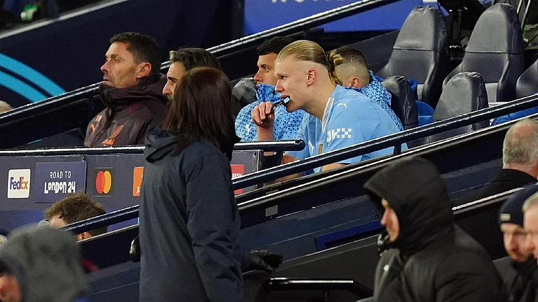 Erling Haaland is a doubt for Manchester City after being substituted against Real Madrid. - Mike Egerton/PA