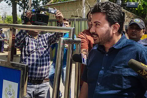 Durgesh Pathak at ED office