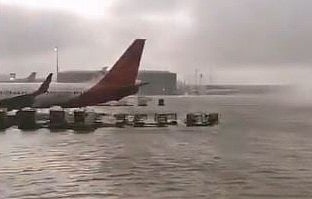 Dubai airport inundated after heavy rains | - X/@ShaykhSulaiman