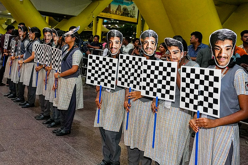 Grandmaster Gukesh at Chennai Airport