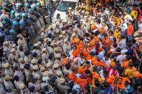 Hanuman Jayanti procession at Delhi's Jahangirpuri