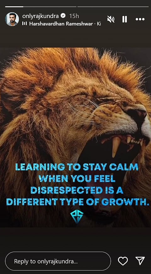 Raj Kundra's Instagram Story