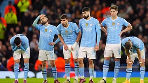 Mike Egerton/PA : Man City’s European title defence ended in agonising fashion as Real Marid prevailed 4-3 on penalties after a 1-1 draw in the second leg of their UEFA Champions League quarter-final.