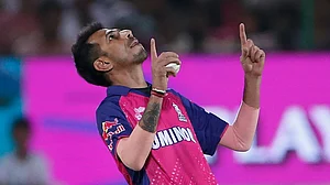 AP : Rajasthan Royals' Yuzvendra Chahal celebrates the dismissal of Mumbai Indians' Mohammad Nabi during their Indian Premier League 2024 match in Jaipur on April 22.