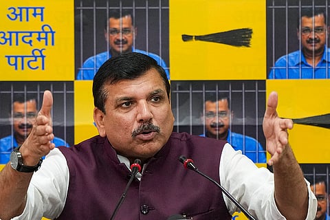Sanjay Singh addresses press