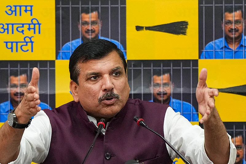 Sanjay Singh addresses press
