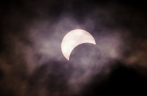 A total solar eclipse is photographed from Prince Edward County, Ontario