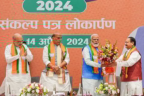 BJP releases party manifesto for LS polls