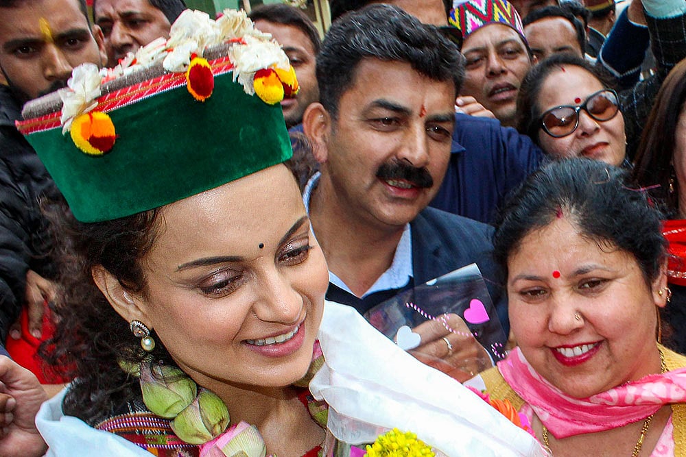 Photo: PTI : Kangana Ranaut campaigns for LS polls