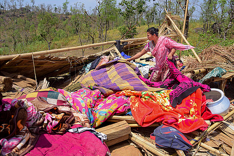 Aftermath of hailstorm in Kamrup