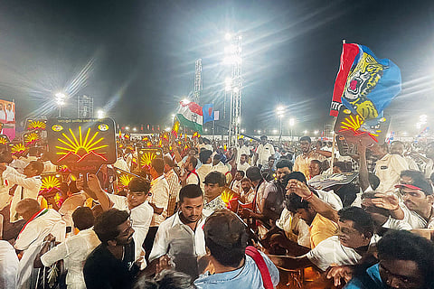 Show of Strength: Snapshots from the INDIA bloc rally on April 12 in Coimbatore, which was attended by Rahul Gandhi, M K Stalin and other leaders