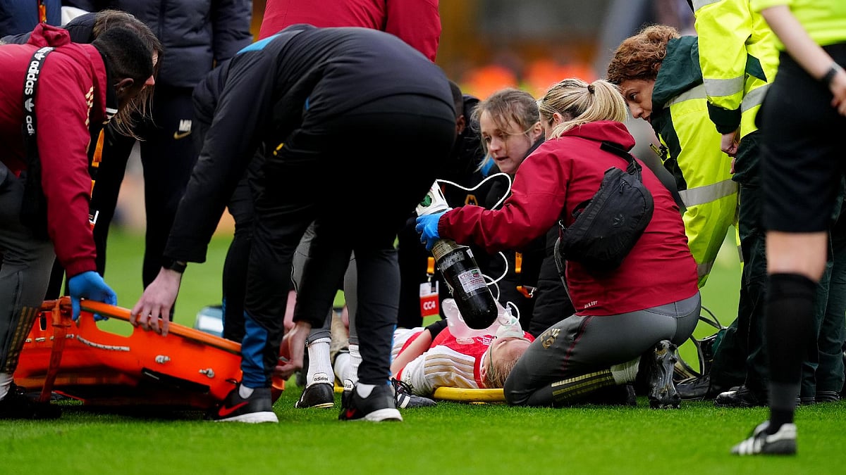 (David Davies/PA)
 : Arsenal’s Frida Maanum collapsed during Sunday’s League Cup final win against Chelsea.