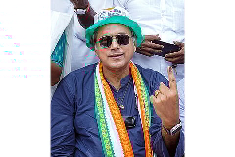 2nd phase of LS polls: Shashi Tharoor votes