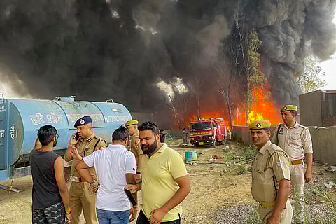 Fire in Mathura