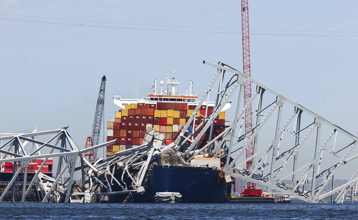 First Ship Sails After Francis Scott Key Bridge Collapse - AP