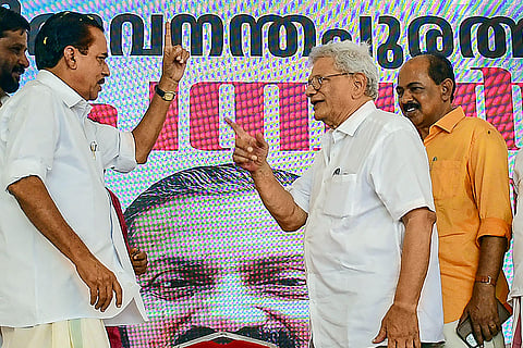 Sitaram Yechury campaigns for LS polls