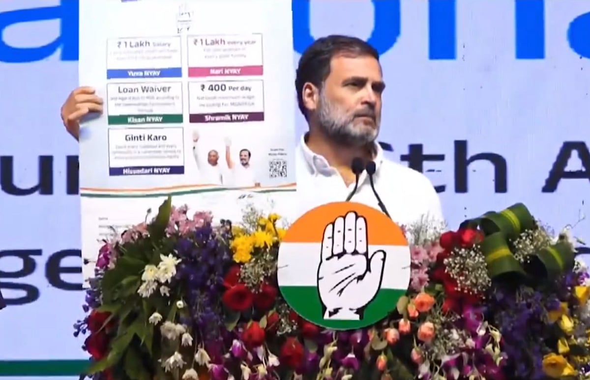 Rahul Gandhi launches Congress Manifesto in Hyderabad, Telangana.