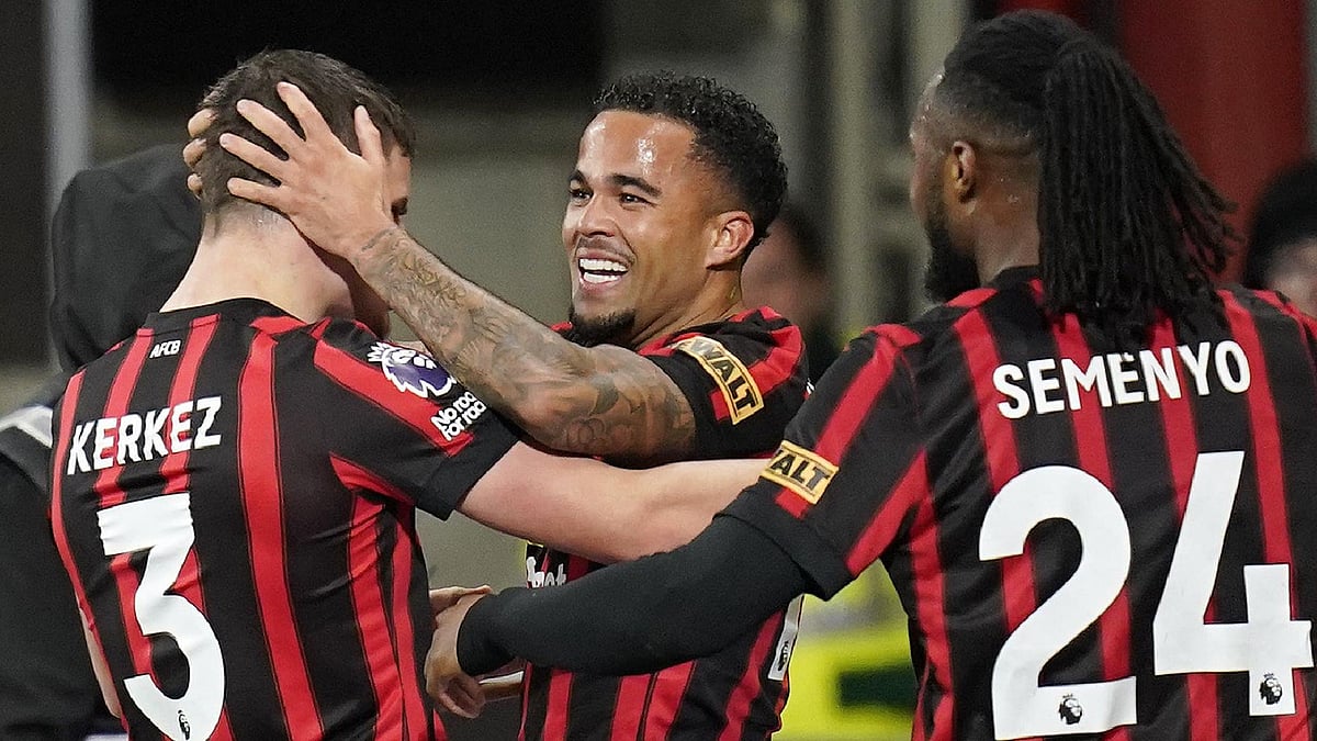 Andrew Matthews/PA : Justin Kluivert (centre) scored the winner for Bournemouth.