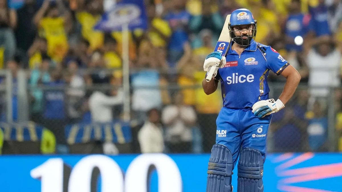 Rohit Sharma bats during match 29 of Indian Premier League 2024 between Mumbai Indians and Chennai Super Kings. - BCCI/IPL