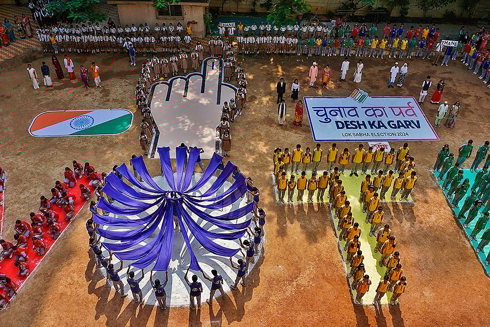 | Photo: PTI : Voting awareness campaign