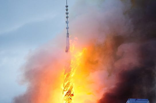 Copenhagen's Historic Old Stock Exchange Engulfed In Flames, Spire Collapses: No Injuries Reported