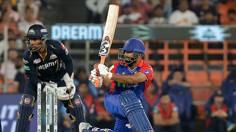 Delhi Capitals' captain Rishabh Pant bats during the Indian Premier League cricket match between Delhi Capitals and Gujarat Titans in Ahmedabad, India, Wednesday. - AP Photo/Pravin Indrekar